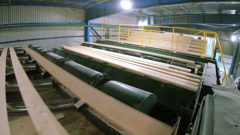 Woodworking production with computerized automatic equipment. Video stock 169332740