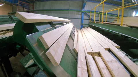 Woodworking production with computerized automatic equipment. Video stock 169332802