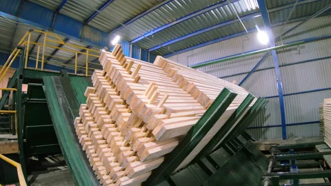 Woodworking production with computerized automatic equipment. Video stock 169332929