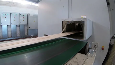 Woodworking production with computerized automatic equipment. Video stock 172203693