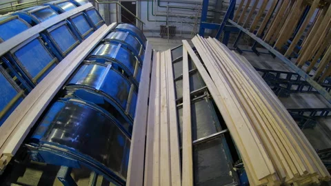 Woodworking production with computerized automatic equipment. Video stock 172206994