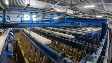 Woodworking production with computerized automatic equipment. Video stock 172207357