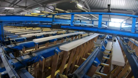 Woodworking production with computerized automatic equipment. Video stock 172207523