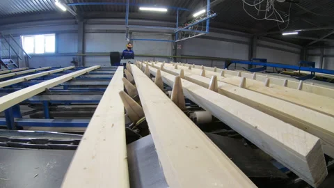 Woodworking production with computerized automatic equipment Video stock 172208368