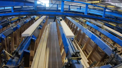 Woodworking production with computerized automatic equipment. Video stock 172214152