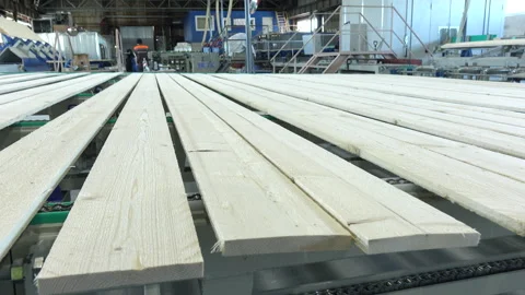 Woodworking production with computerized automatic equipment. Video stock 186390980