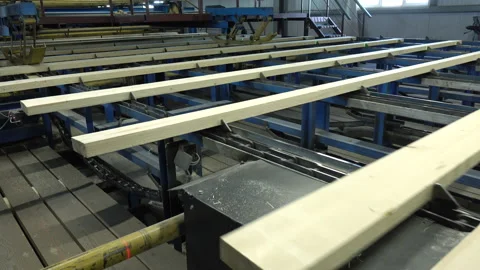 Woodworking production with computerized automatic equipment. Video stock 186393241