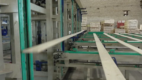 Woodworking production with computerized automatic equipment. Video stock 186395255