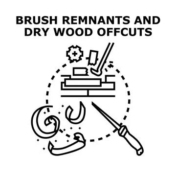 Woodworking remnants and offcuts vector illustration Stock Illustration