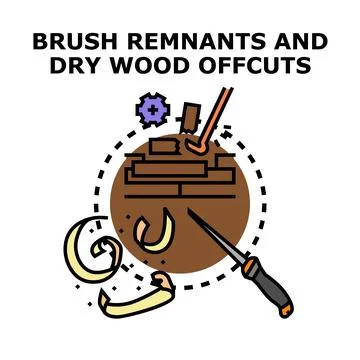 Woodworking remnants and offcuts vector illustration Stock Illustration