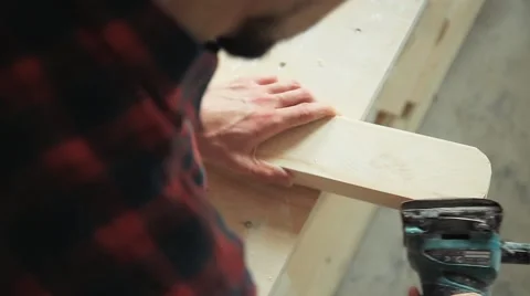 Woodworking sanding machine Stock Footage 61536642