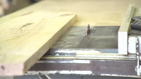 Woodworking Shop Carbide Circular Table Saw Stock Footage 109848385