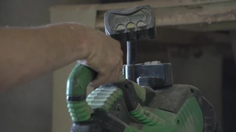 Woodworking Shop using  a Carbide Mitre Saw Stock Footage 109841793
