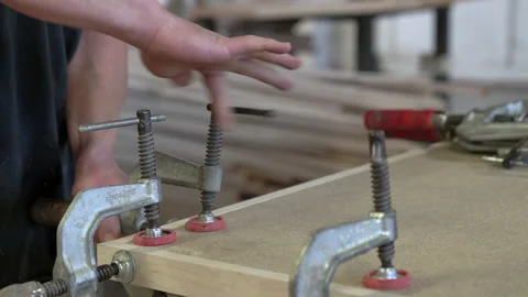 Woodworking Side Clamp Video stock 143862096