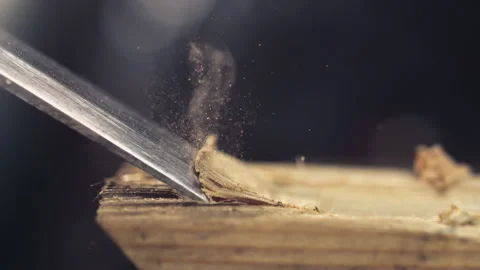 Woodworking in Slow Motion: Chisel Mastery Video stock 265232874