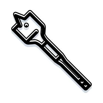 Woodworking spade drill tool for timber work Stock Illustration