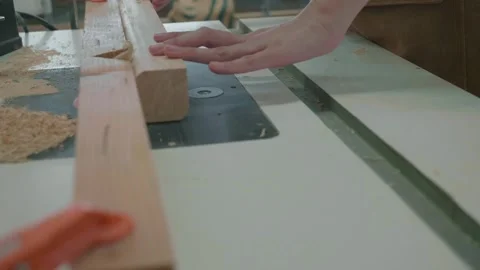 Woodworking Technique: Precision Cutting in Action 스톡 동영상 342281656