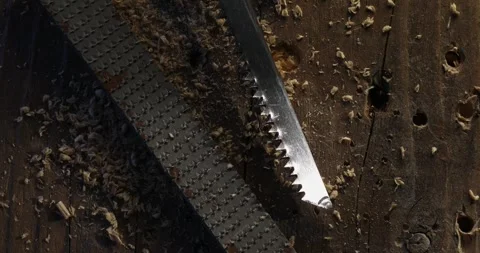 Woodworking Tools with Saw, Drill Bit, and Rasp Stock Footage 294162601