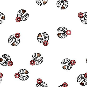 Woodworm treatment vector seamless pattern Stock Illustration