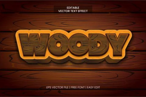 WOODY TEXT EFFECT 스톡 일러스트