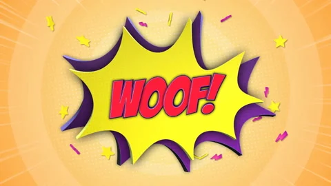 WOOF Comic Text Animation, with Alpha Ma... | Stock Video | Pond5