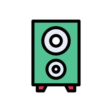 Woofer flat color icon Stock Illustration