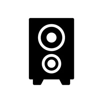 Woofer glyph flat icon Stock Illustration