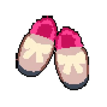 Wool baby booties pixel art vector illustration Stock Illustration