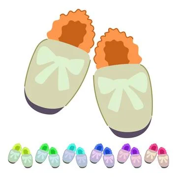 Wool baby booties vector cartoon graphic Stock Illustration