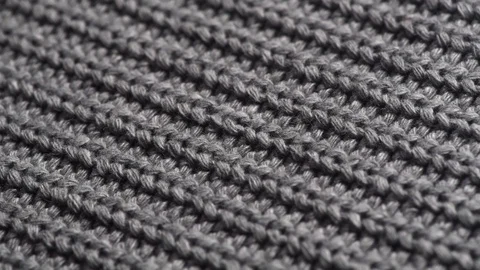 Wool background. Grey wool clothes texture closeup, dolly shot Stock Footage 102382578