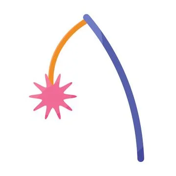 Wool Ball On String And Sticks Accessories Toy Stock Illustration