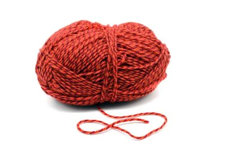 Wool ball on white isolated background Foto stock