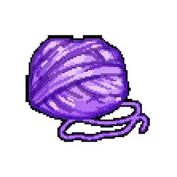 Wool ball yarn pixel art vector illustration Stock Illustration