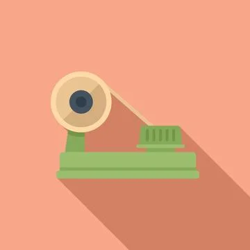 Wool bobine icon flat vector. Factory cotton Illustrazione stock