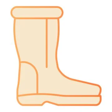 Wool boots flat icon. Warm shoes orange icons in trendy flat style. Felt boot Stockillustratie