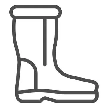 Wool boots line icon. Warm shoes vector illustration isolated on white. Felt Stockillustratie
