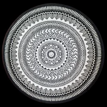 Wool carpet design and texture isolated on black background Stock Photos