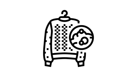 Wool cleaning dry laundry wash line icon animation Stock Footage 326128039