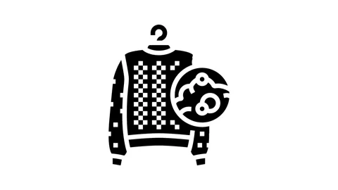 Wool cleaning dry laundry wash glyph icon animation Stock Footage 326148216