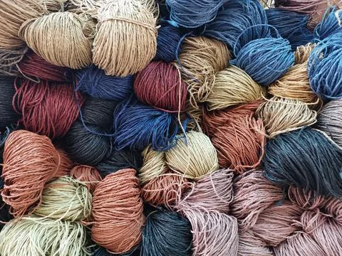 Wool of different colors and thicknesses Stock Photos