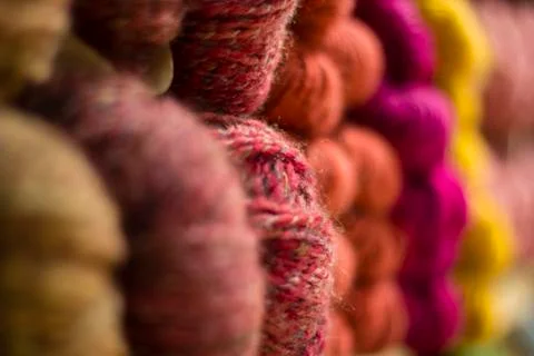 Wool of different colours Stock Photos