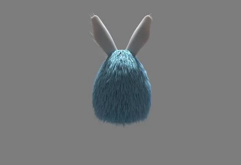 Wool egg with bunny ears.easter theme. 3d render Stock Photos