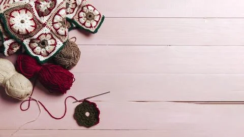 Wool elements space right Stock Photos