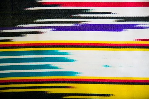 Wool fabric with colorful geometric pattern Foto stock