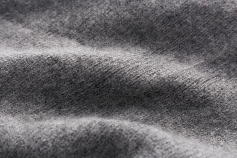 Wool fabric in grey close up texture 库存照片