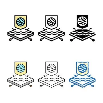 Wool fabrics properties color variations icon vector Stock Illustration