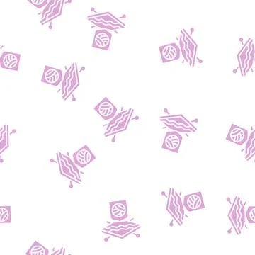 Wool fabrics properties glyph seamless pattern Illustrazione stock