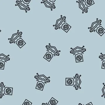 Wool fabrics properties line seamless pattern Illustrazione stock