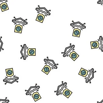 Wool fabrics properties vector seamless pattern Stock Illustration