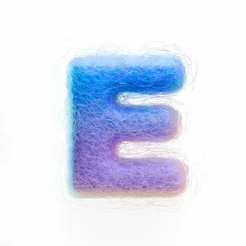 Wool felt font Letter E 3D Stockillustratie